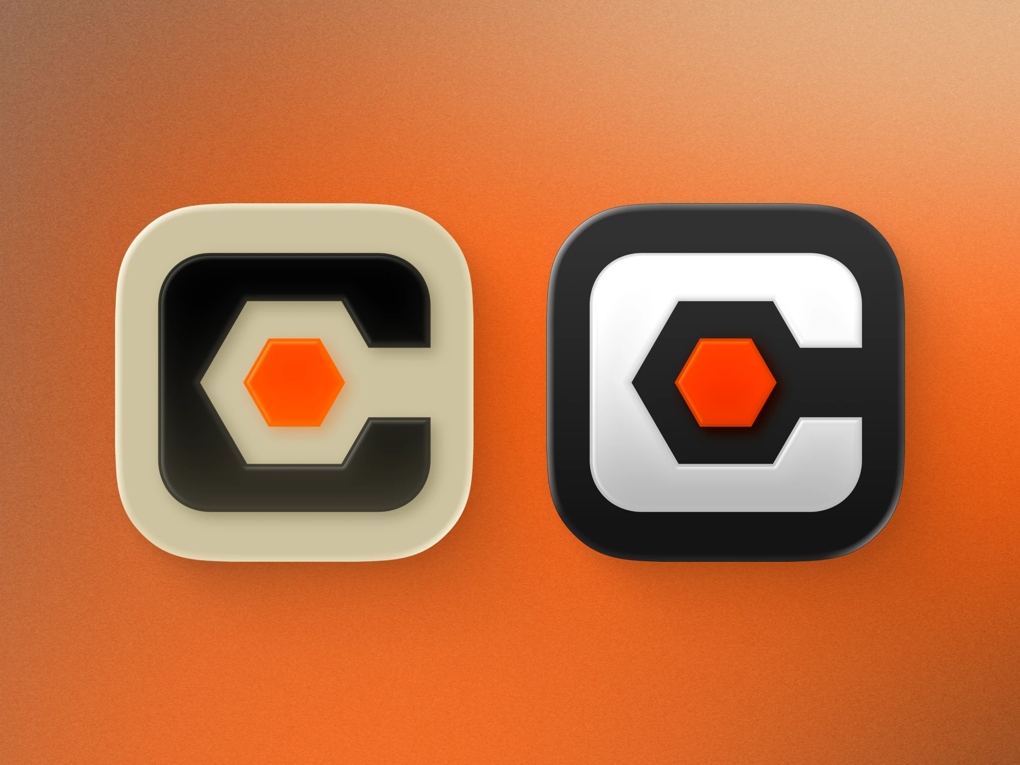 Liquid glass design explorations for the Procore app icon