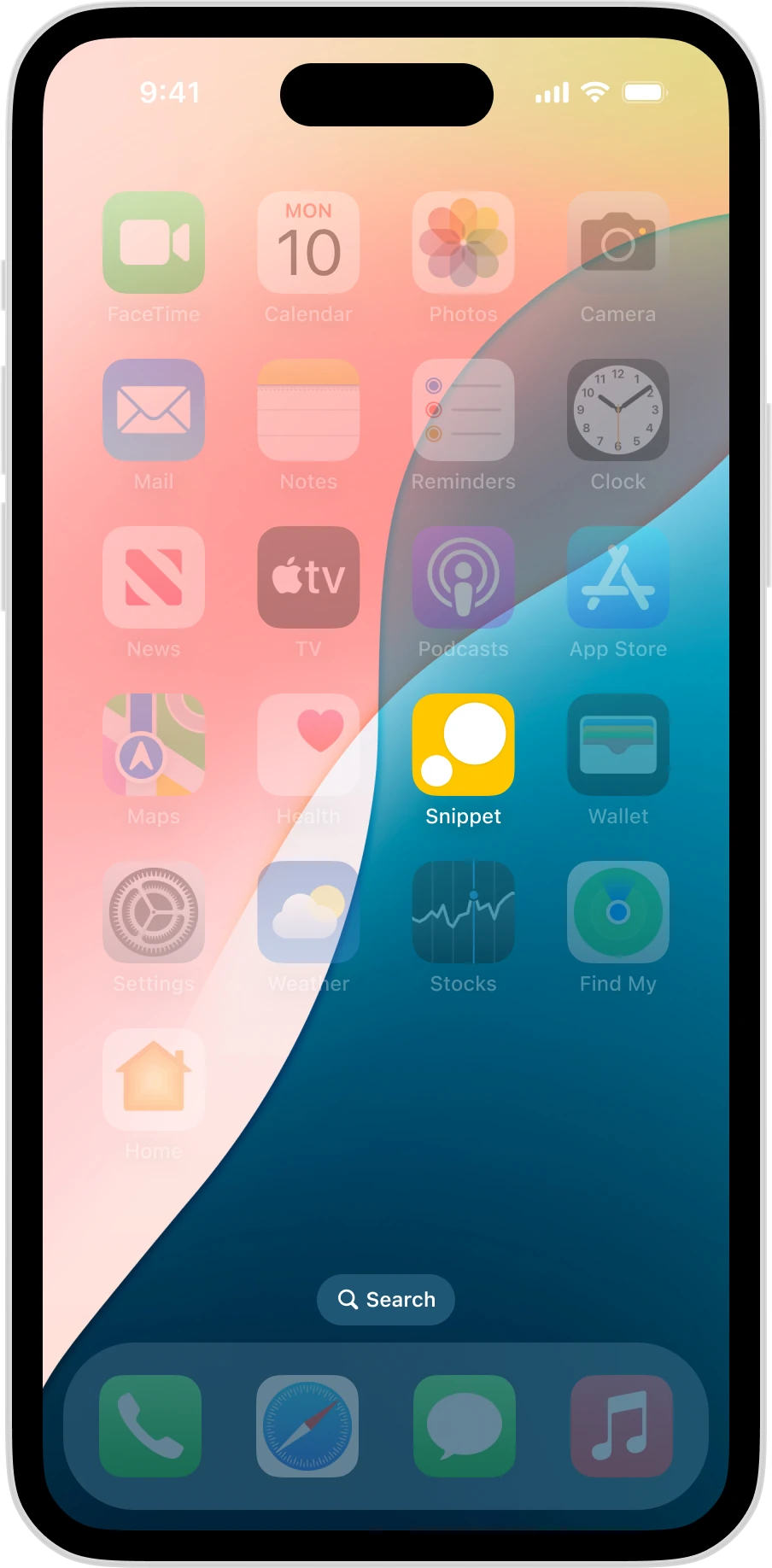 Snippets app icon on an iPhone home screen