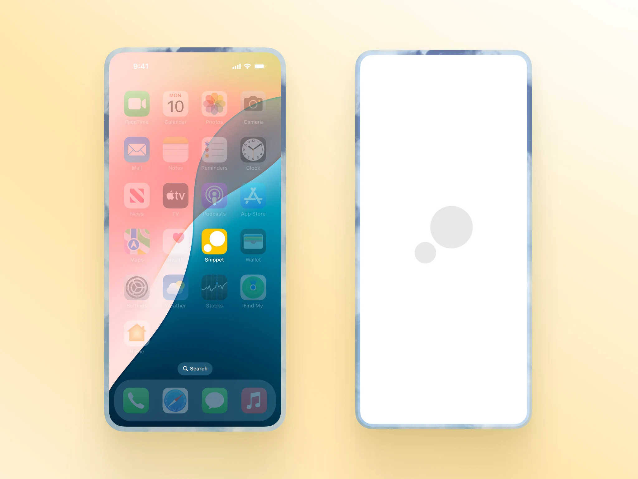 Snippets app icon and splash screen mockup