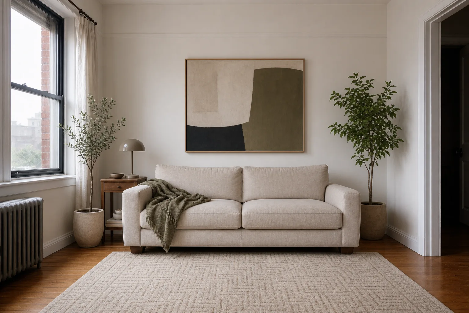 The apartment living room after renovation