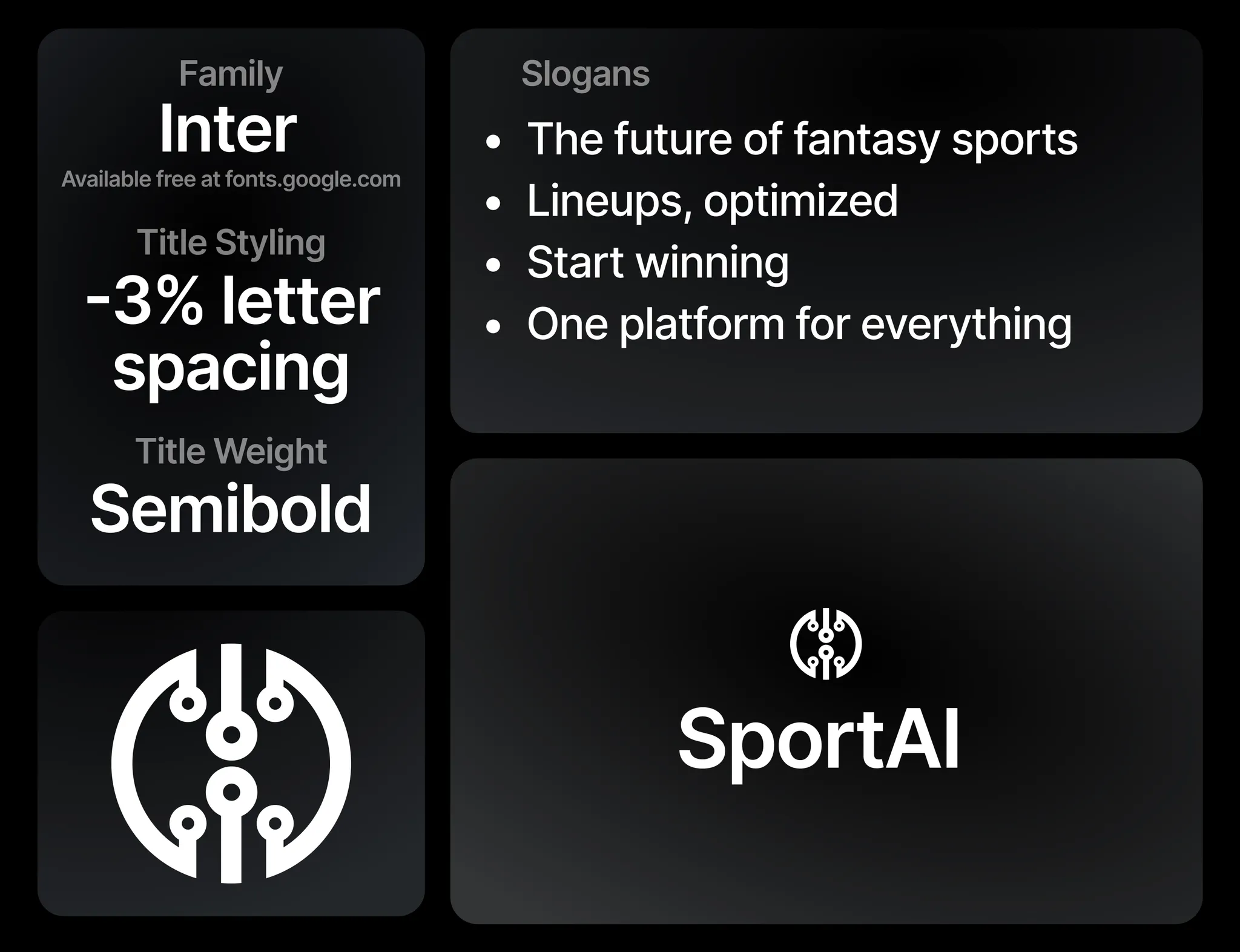SportAI logo and type branding guidelines
