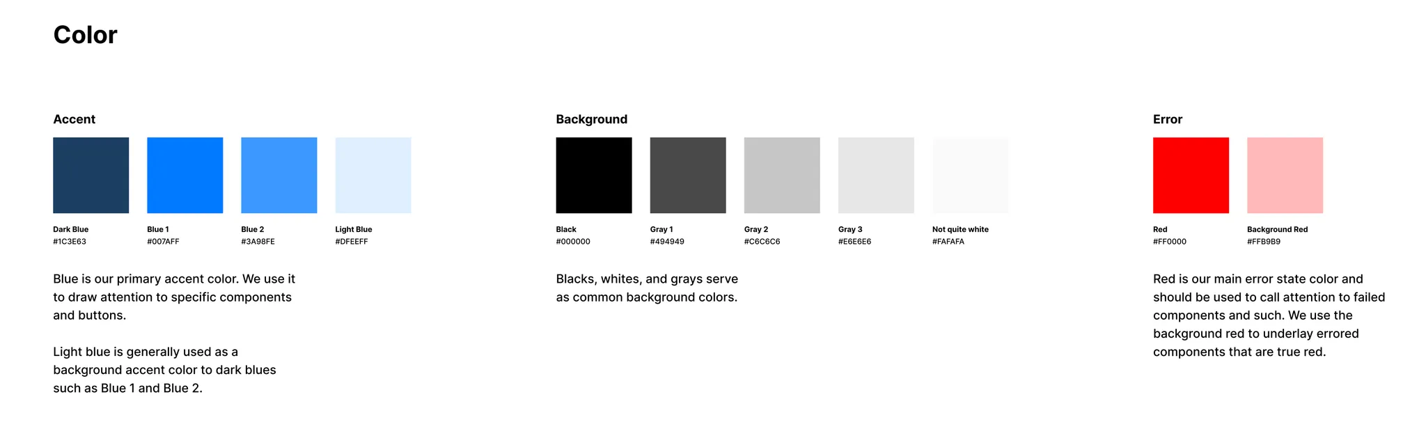 SportAI color system showing blue, neutral, and red palettes