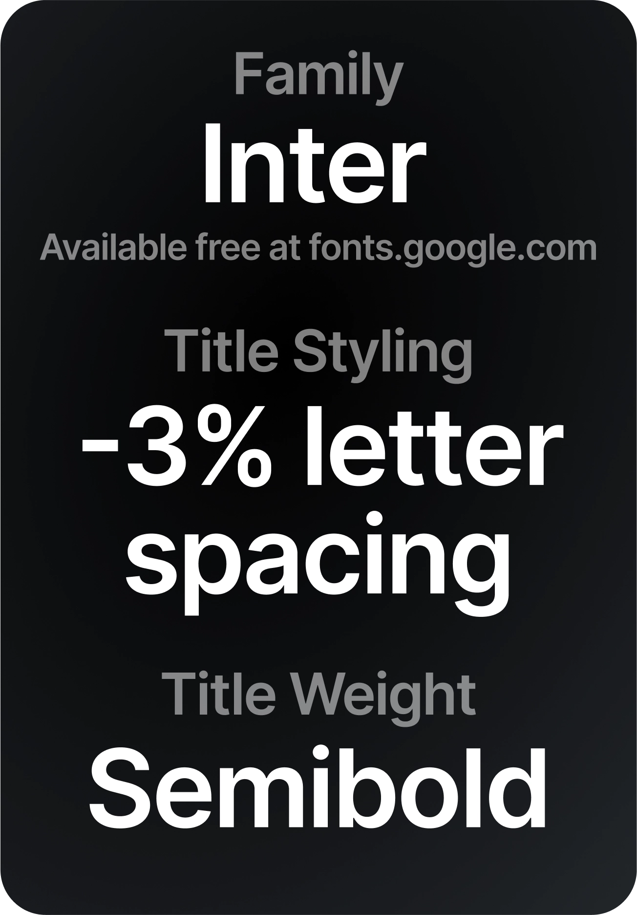 SportAI typography guidelines using the Inter typeface