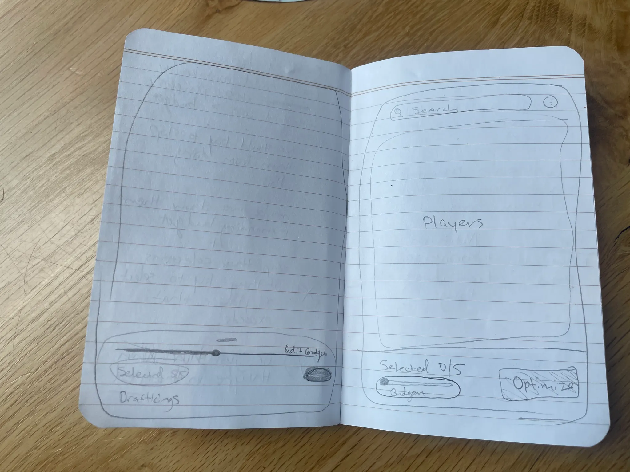 Hand-drawn Salary Optimizer interface sketch